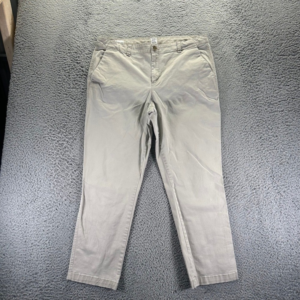 GAP Girlfriend Chino Pants Women's Size 14 Beige Stretch Casual Trousers